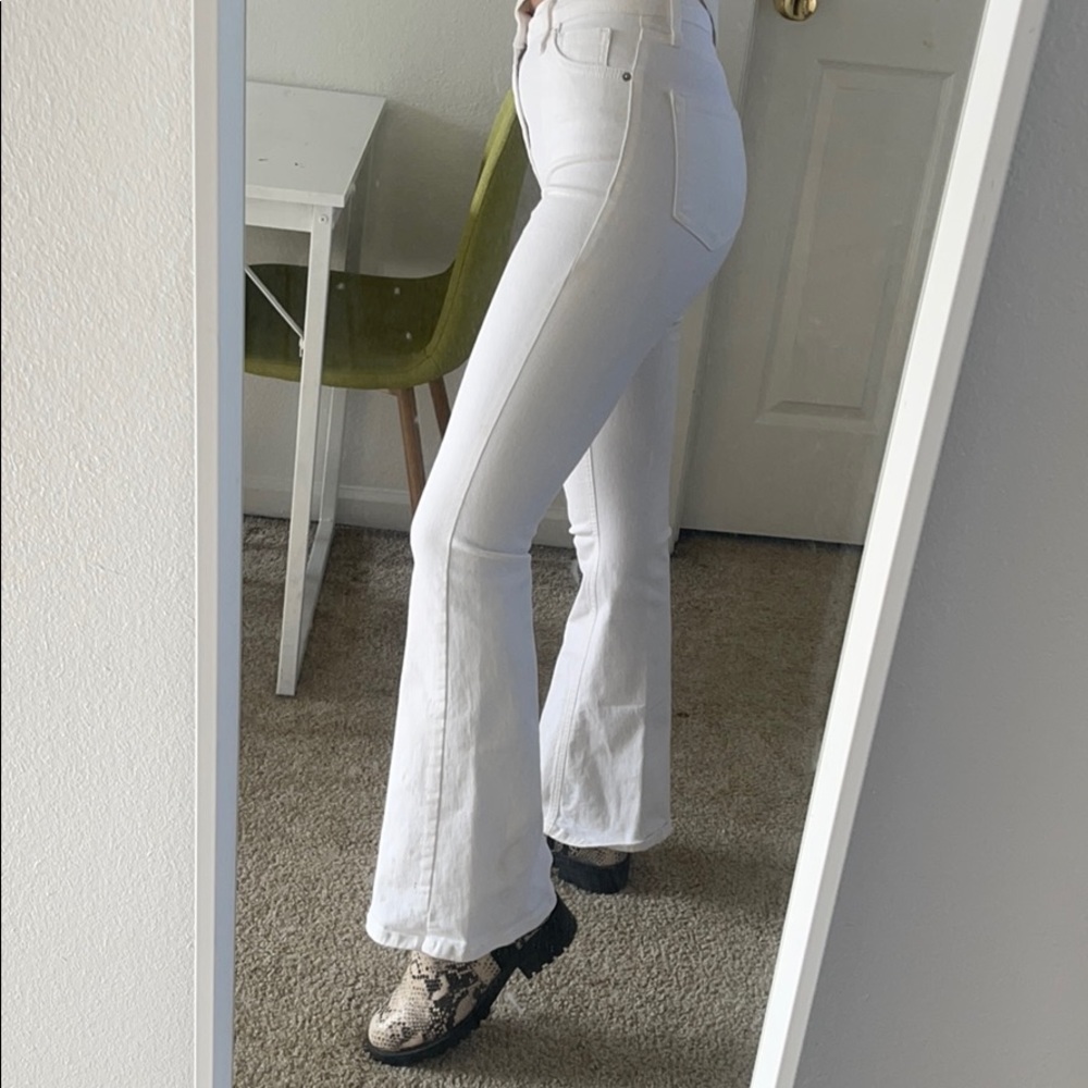 JAMIE FLARE wide leg white jeans